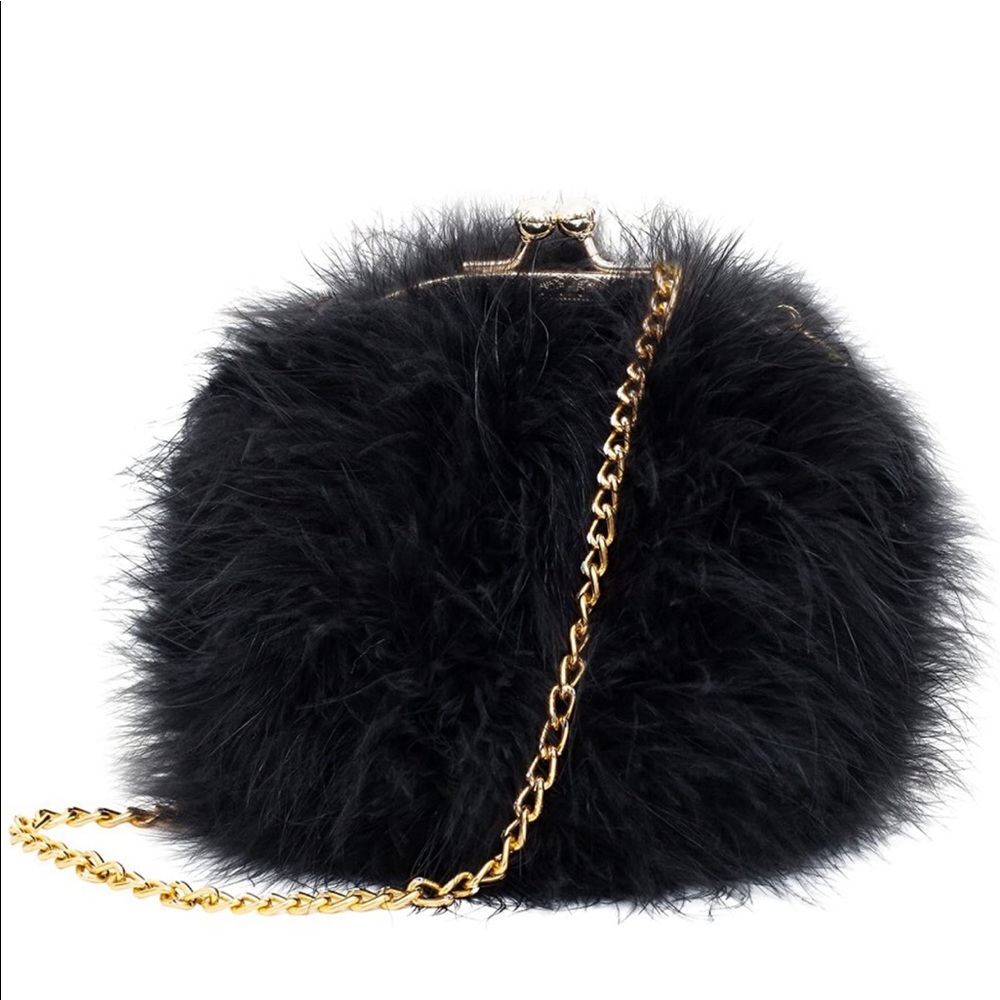 Brand new faux feather fluffy shoulder bag
